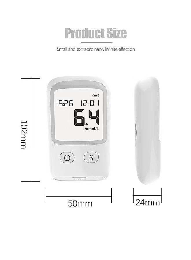 Ocean Blood Glucose Monitor, Portable Blood Sugar Test Kit, Large Display Digital, 1 Lancing Device, 25 Test Strips and 25 Blood Lancets, Accurate Blood Sugar Level Checker, Home Sugar Blood Test Monitor  - Image 2