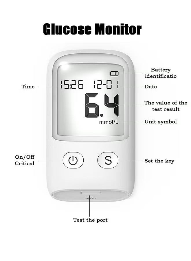 Ocean Blood Glucose Monitor, Portable Blood Sugar Test Kit, Large Display Digital, 1 Lancing Device, 25 Test Strips and 25 Blood Lancets, Accurate Blood Sugar Level Checker, Home Sugar Blood Test Monitor  - Image 3