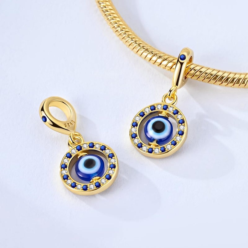 Parmuz 925 Sterling Silver Charms for Bracelets and Necklaces Gold Cross Butterfly Star Moon Cute Cat Dog Evil Eye Lucky Bracelet Beads Aesthetic Peandant for woman - Image 3