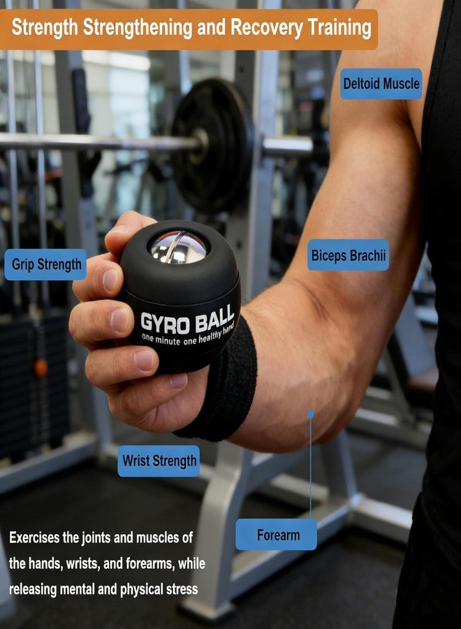 EXBEPE All-Metal Wrist Gyro Ball,Weighted Power Wrist Ball,Wrist Forearm Trainer for Strength & Rehabilitation,Carpal Tunnel Relief Tool,Desk Stress Relief Toy,for Sports & Office Use with Ball Bag - Image 4