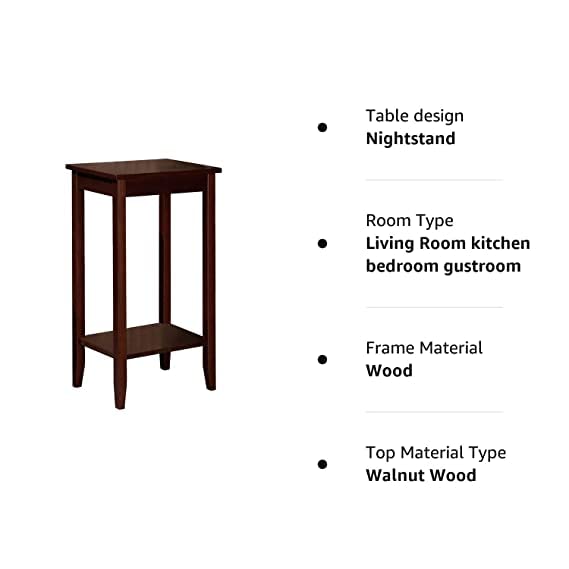 Umark Side Table with Lower Shelf Sheesham Wood for Home Decor Living Room Single Tall and Multipurpose Walnut Finish (Dark Brown) - Image 2