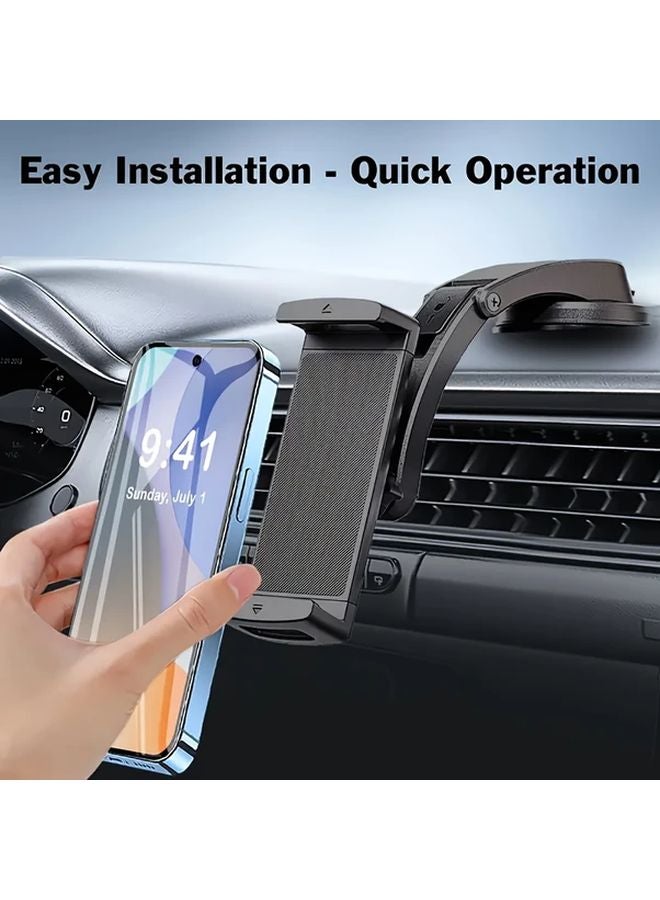 Black Apexel Adjustable Car Dashboard Mount Holder For Mobile Phones And Tablets - Image 2