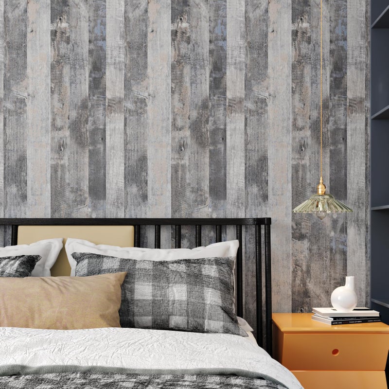 STICKEEP Brown Wood Contact Paper for Countertops Waterproof Shiplap Peel and Stick Wallpaper Self Adhesive Countertop Contact Paper Peel and Stick Wood Wallpaper for Cabinets Tables RV 118" x 17.71" - Image 4
