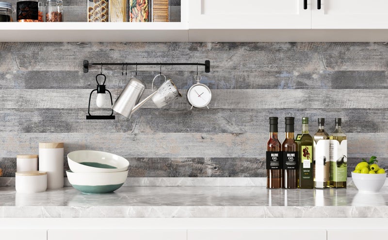 STICKEEP Brown Wood Contact Paper for Countertops Waterproof Shiplap Peel and Stick Wallpaper Self Adhesive Countertop Contact Paper Peel and Stick Wood Wallpaper for Cabinets Tables RV 118" x 17.71" - Image 5