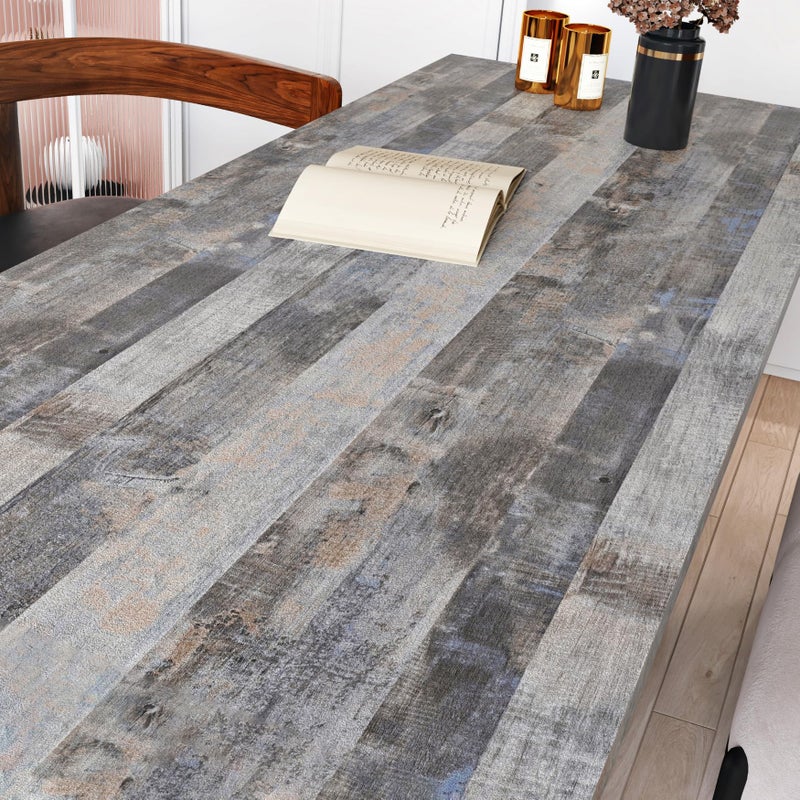 STICKEEP Brown Wood Contact Paper for Countertops Waterproof Shiplap Peel and Stick Wallpaper Self Adhesive Countertop Contact Paper Peel and Stick Wood Wallpaper for Cabinets Tables RV 118" x 17.71" - Image 2