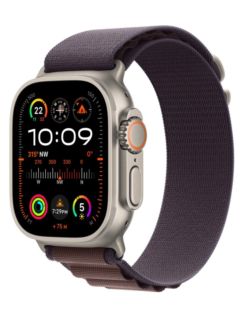أكاليكس سوار Alpine Loop متوافق مع ساعات Apple Watch مقاسات 42 مم، 44 مم، 45 مم، 46 مم، 49 مم، سوار رياضي ناعم منسوج، سوار معصم بديل قابل للتعديل لساعات Apple Watch Series Ultra / SE / Series 1/2/3/4/5/6/7/8/9/10/11 - لون نيلي - Image 1