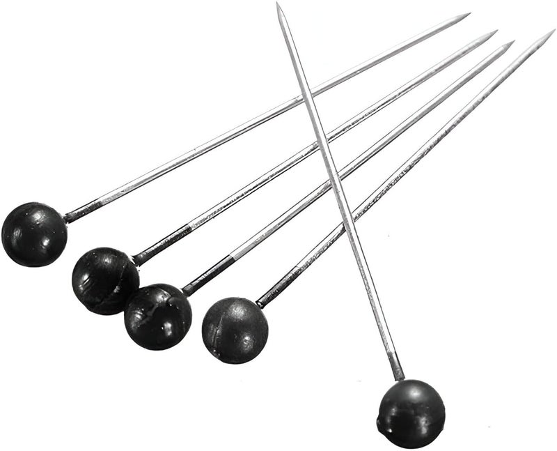 Wetco 800 Pcs Sewing Pins, 1.5 in Round Pearl Heads Pins, Pearlized Pins, Pearl Push Pins, Dressmaker Pins, Quilting Pins for Fabric, Craft and Sewing Project, Weddings Corsage Florists (Black) - Image 2