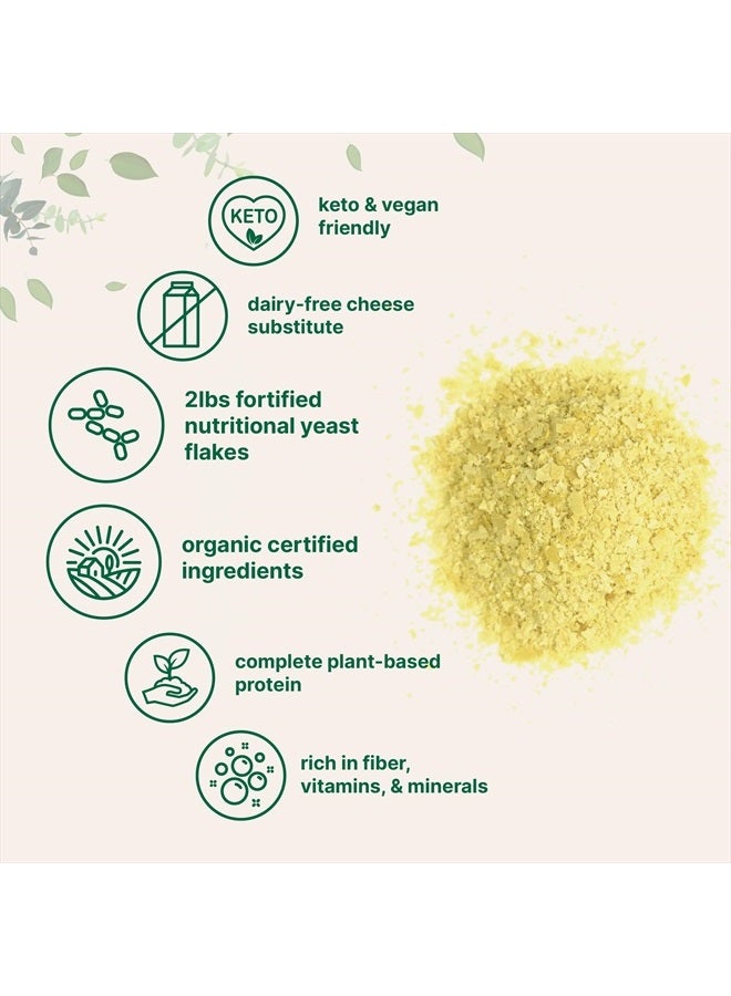 Micro Ingredients رقائق خميرة غذائية عضوية مدعمة، 2 رطل (32 أونصة) | غنية بالبروتين النباتي، وفيتامينات ب، وبيتا-غلوكانات | مناسبة للكيتو، بديل جبن خالي من الألبان، غير معدلة وراثيًا، خالية من الغلوتين - Image 3