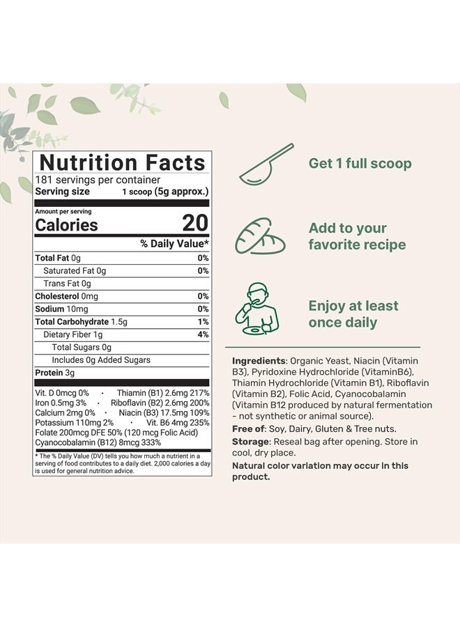 Micro Ingredients رقائق خميرة غذائية عضوية مدعمة، 2 رطل (32 أونصة) | غنية بالبروتين النباتي، وفيتامينات ب، وبيتا-غلوكانات | مناسبة للكيتو، بديل جبن خالي من الألبان، غير معدلة وراثيًا، خالية من الغلوتين - Image 2