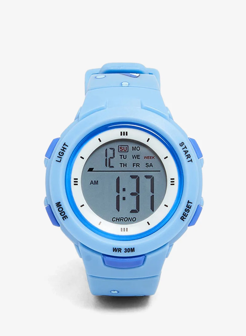 R&b Round Dial Digital Watch