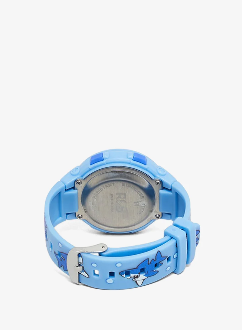 R&b Round Dial Digital Watch