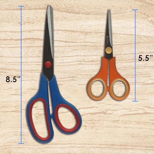 Stargaze Set of 2 All Purpose Scissor for Offices, Crafts, Kitchen, Tailoring and Hair Cutting - Multipurpose Stainless Steel Scissors (8 and 5 inch size) - Image 3