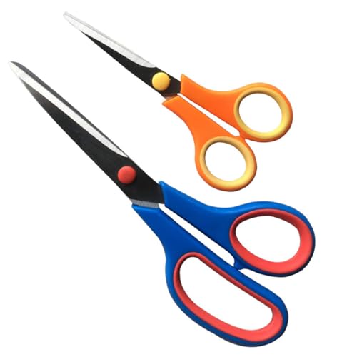 Stargaze Set of 2 All Purpose Scissor for Offices, Crafts, Kitchen, Tailoring and Hair Cutting - Multipurpose Stainless Steel Scissors (8 and 5 inch size) - Image 1