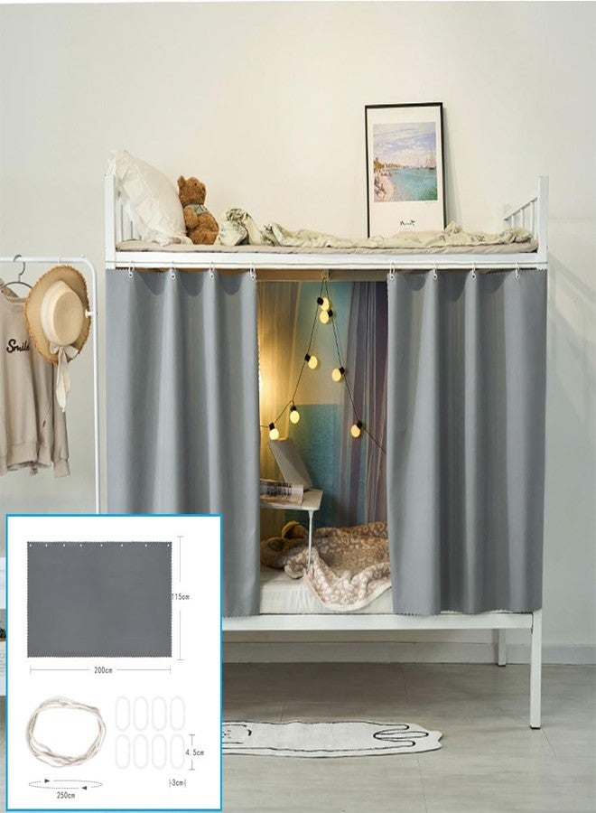 Ibluelover Solid Bottom Bunk Bed Curtains Privacy Blackout Canopy Tent 2 Panels Students Dormitory Bunk Bed Curtains Breathable Dustproof Single Bed Shading Drapes Loft Bedding Curtain for Home Dorm - Image 4
