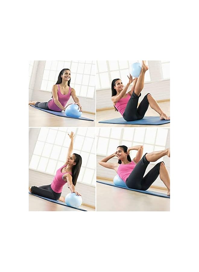 PROMASS UBOYLI 10in Slip Resistant Mini Yoga Pilates Ball with Inflatable Straw for Stability Exercise Training Gym Anti Burst and Balls (Blue)  - Image 5