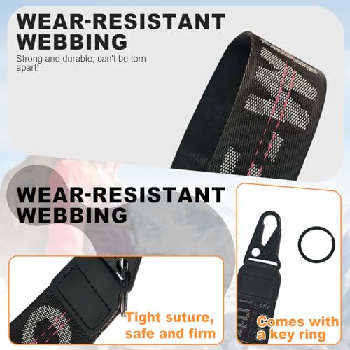MJYFDAC Fashionable Car Key Chain, Fabric Wrist Strap With Key Ring, Can Be Used To Hang Car Keys, Wallets, Jeans Decorations, Key Chain Accessories (Black) - Image 4