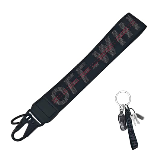MJYFDAC Fashionable Car Key Chain, Fabric Wrist Strap With Key Ring, Can Be Used To Hang Car Keys, Wallets, Jeans Decorations, Key Chain Accessories (Black) - Image 1