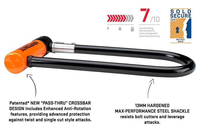 Kryptonite Evolution Mini-9 Lock with Flex Frame U-Bracket - Orange, 9-Inch - Image 2