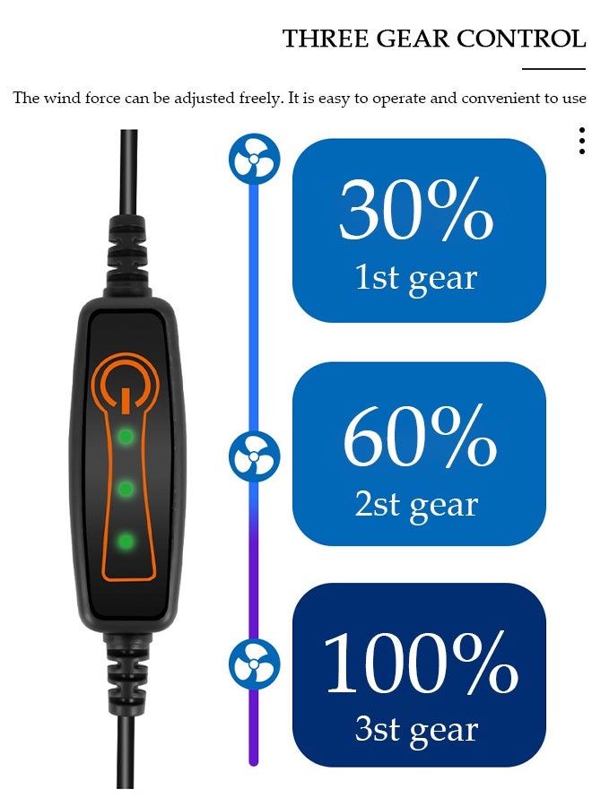 DUNISO وسادة مقعد سيارة تبريد عالمية مع واجهة USB، غطاء مقعد سيارة جيد التهوية، تبريد سريع بثلاث سرعات قابلة للتعديل، وسادة تبريد مقعد السيارة مناسبة لجميع مقاعد السيارة، المنزل والمكتب - Image 3