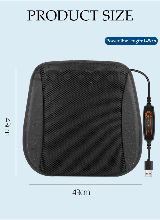 DUNISO - Universal Cooling Car Seat Cushion with USB Interface, Ventilated Car Seat Cover, Quick Cooling Three-Speed Adjustable Seat Cushion Car Seat Cooling Pad Suitable for All Car Seats, Home and Office - Image 1