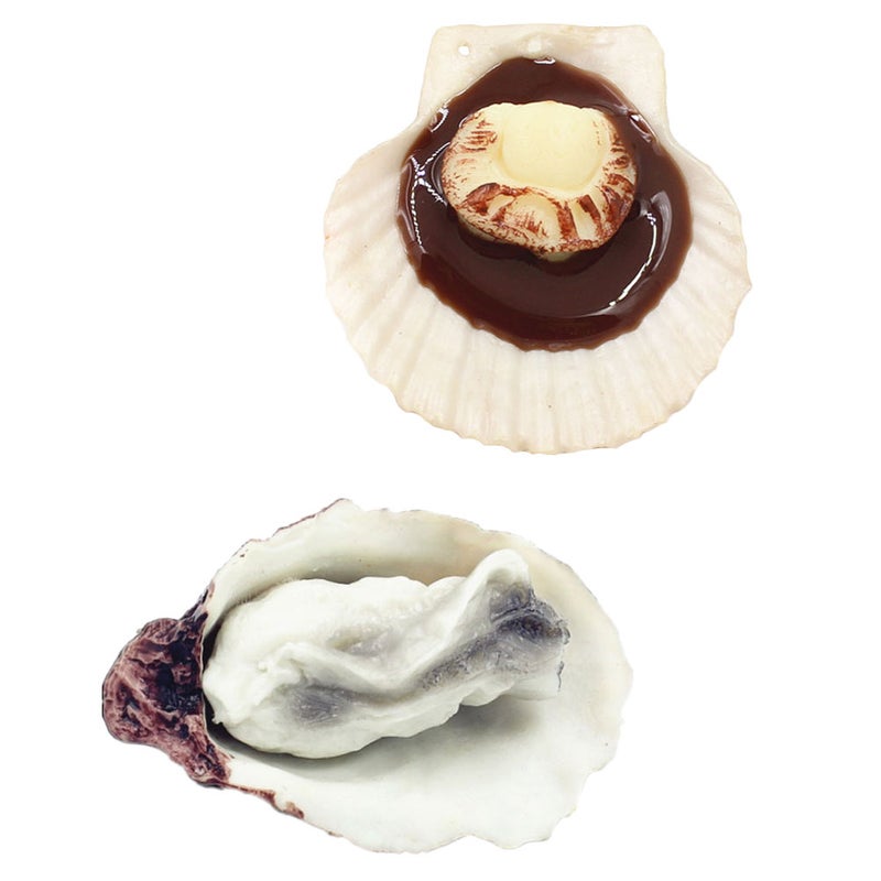 2Pcs Simulation Scallop Models Scene Layout Seafood Models Desktop Decors - Image 1