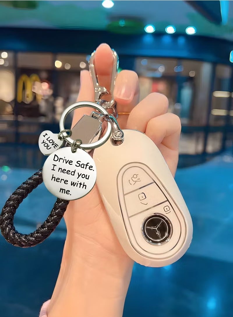 LJRN Car Keychain Birthday Gifts for Boyfriend Husband Love Keychain Valentines Gifts for Wife Girlfriend Anniversary Present,''drive safe i need you here with me'' Key Chain - Image 5