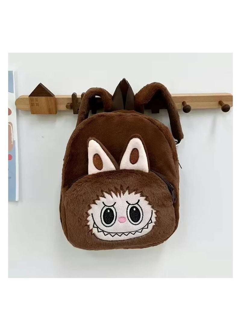 Generic Labubu Bakcpack for Girls Kids Cute Cartoon Plush Doll Bag Student Kawaii Backpack Outdoor Travel Bag 21cm 