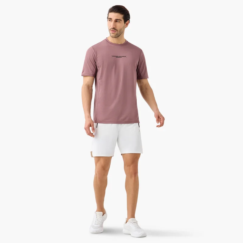 ادوت من سبلاش Textured Crew Neck T-shirt with Short Sleeves