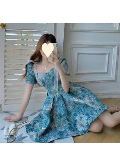 1 x 5 pcs Floral Summer Dress Puff Sleeve French Style pretty 513
