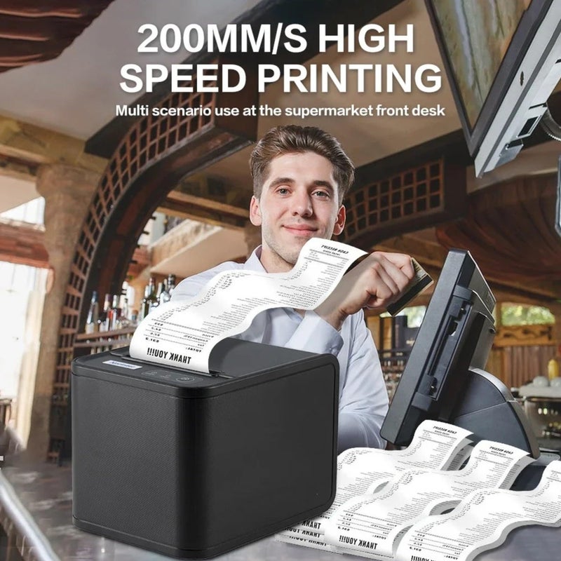 Receipt Printer XP-80TS Lan 80mm High Speed 200mm/s POS Printer with Auto Cutter USB and Ethernet Port Direct Thermal Printing for Restaurant Retail Kitchen Windows Linux Android Support - Image 5