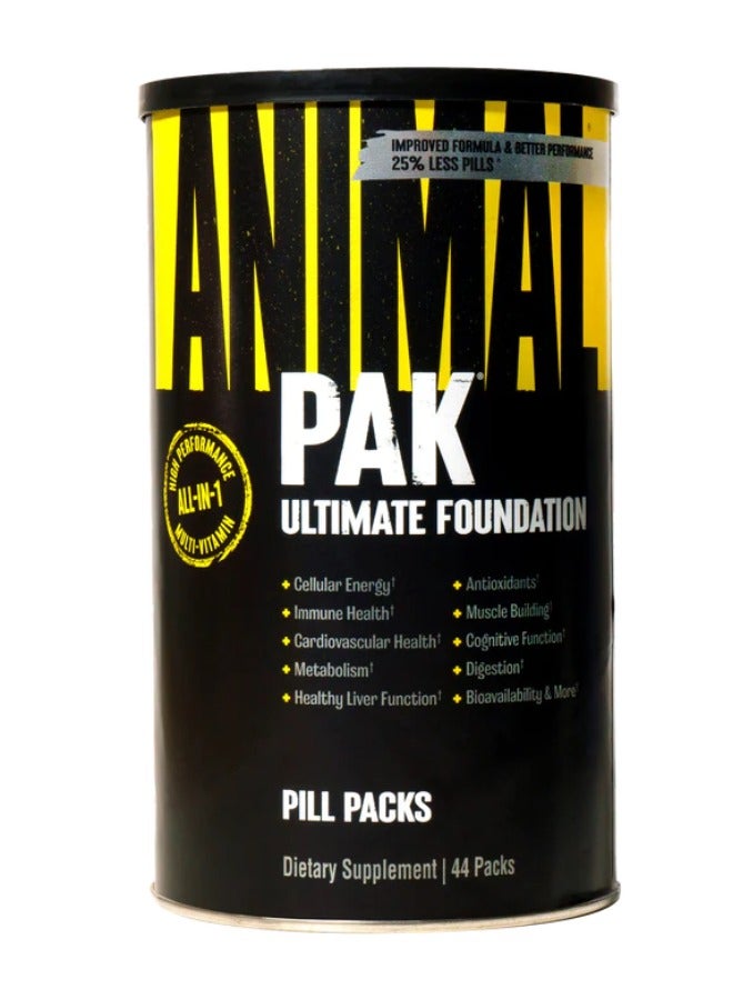 UNIVERSAL NUTRITION Animal Pak ,Ultimate Foundation, Pill Packets,44Packets