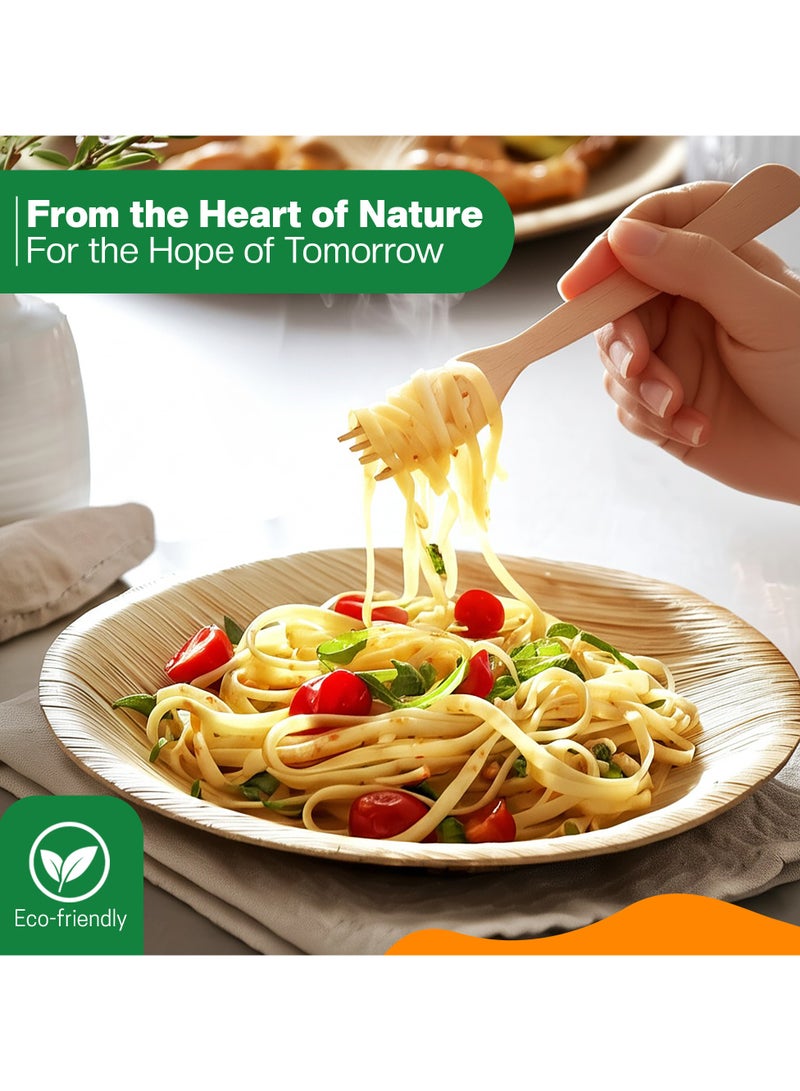 EcoEdge 7 Inch Round Areca Palm Leaf Disposable Plates (Pack of 10) | Environmentally safe, Chemical Free, Recyclable, Biodegradable, Disposable | Elegantly Sustainable | 100% Plant Based - Image 4