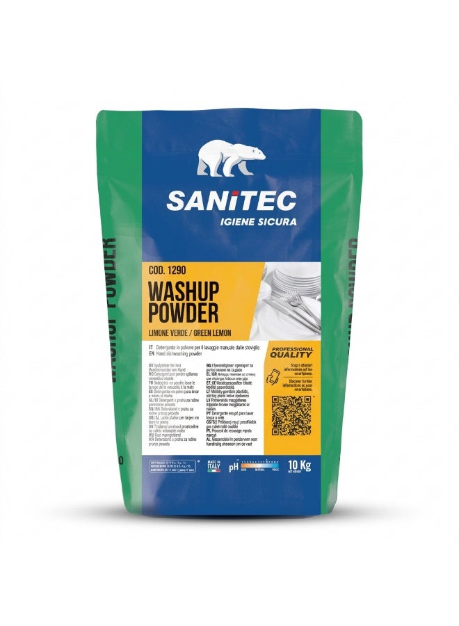 Sanitec Dishwashing Powder Lemon | Professional Kitchen & Catering Dish Cleaner | Italian Formula | 10 KG - Image 1