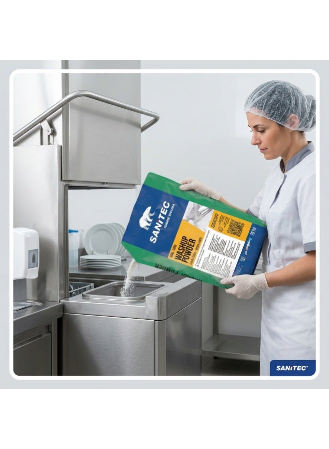 Sanitec Dishwashing Powder Lemon | Professional Kitchen & Catering Dish Cleaner | Italian Formula | 10 KG - Image 4