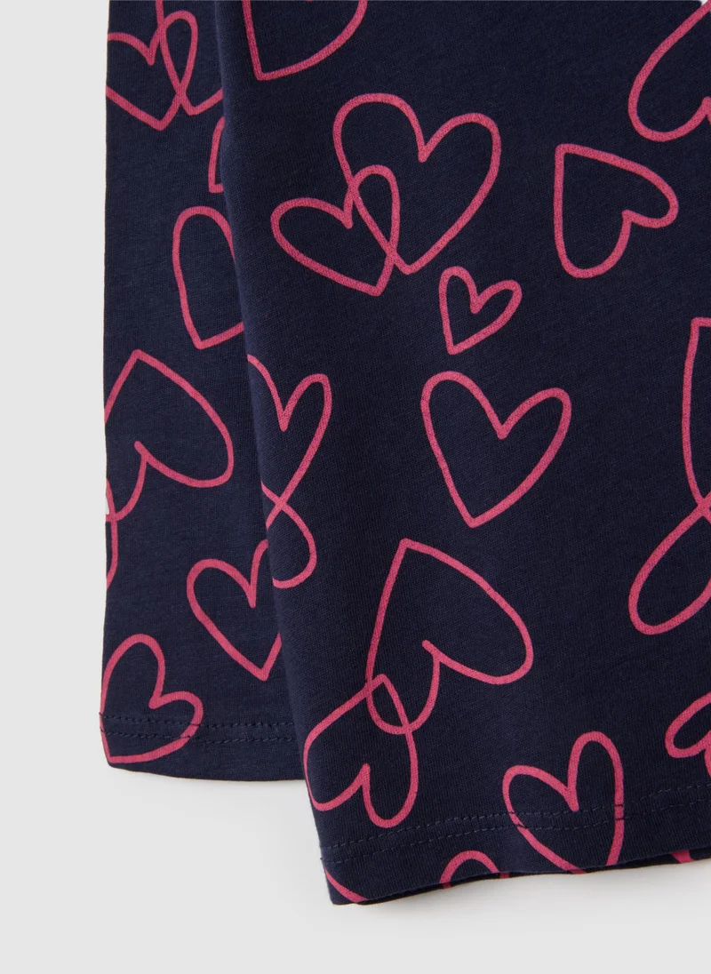 او في اس GIRLS' BLUE PURE COTTON JUMPER WITH REGULAR FIT
