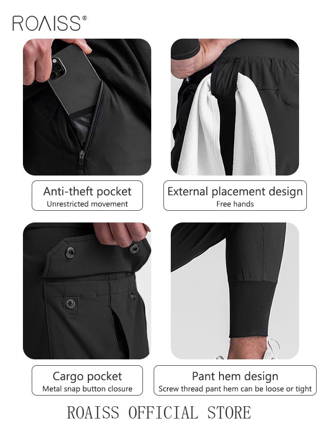 Men's Casual Trousers European Style Trend Quick-Drying Drawstring Pants Multi-pocket for Men Sports Trousers Spring and Autumn