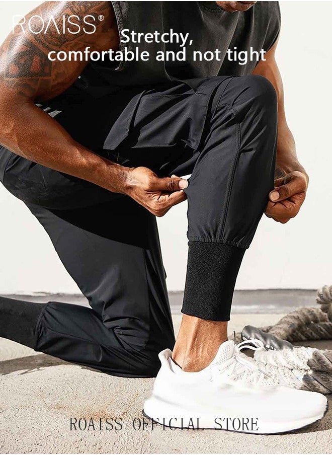 roaiss Men's Casual Trousers European Style Trend Quick-Drying Drawstring Pants Multi-pocket for Men Sports Trousers Spring and Autumn  - Image 2
