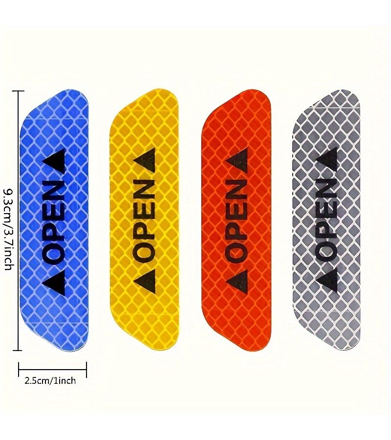 12 Pieces Green Car Door Safety Opening Warning Stickers High Gloss Plastic Self Adhesive Stripes - Image 2