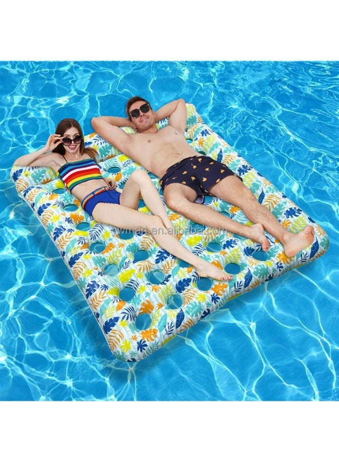GGEROU Inflatable Pool Float Mat, 66" X 53" Giant Pool Floats Adult Size with Headrest Lake Float Raft Water Lounger, Oversized Floating for Swimming Pool Tanning Pool for Summer Beach  - Image 1