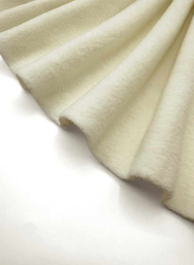EOVEA Polar Fleece Fabric by The Yard – Soft Anti-Pill, Warm & Cozy Material for Blankets, Clothing, Crafts, Pet Beds & DIY Sewing – 60” Wide, Solid (Ivory, 1/2 Yard) - Image 2