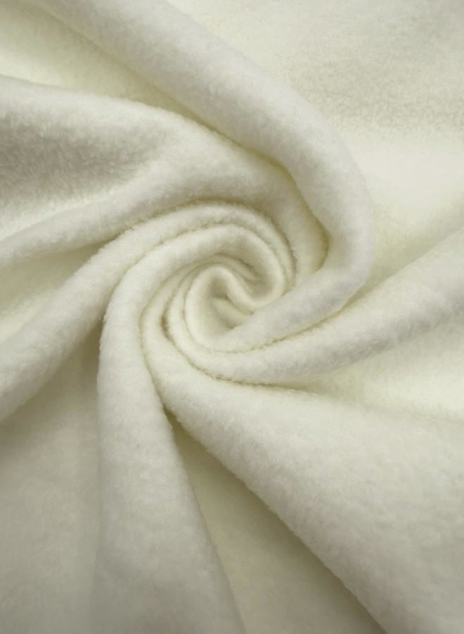 EOVEA Polar Fleece Fabric by The Yard – Soft Anti-Pill, Warm & Cozy Material for Blankets, Clothing, Crafts, Pet Beds & DIY Sewing – 60” Wide, Solid (Ivory, 1/2 Yard) - Image 1