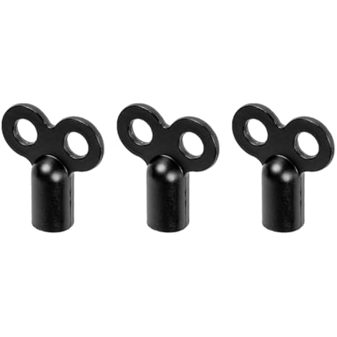 3 PCS BLACK RADIATOR VENT VALVE 5MM,ZINC ALLOY RADIATOR BLEED KEY FOR BLEEDING AND BLEEDING - Image 1