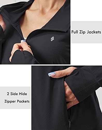 Soothfeel جاكيت هودي للنساء مع حماية من الشمس UPF 50+ خفيف الوزن بأكمام طويلة للنساء مع جيب للتنزه في الهواء الطلق - Image 4