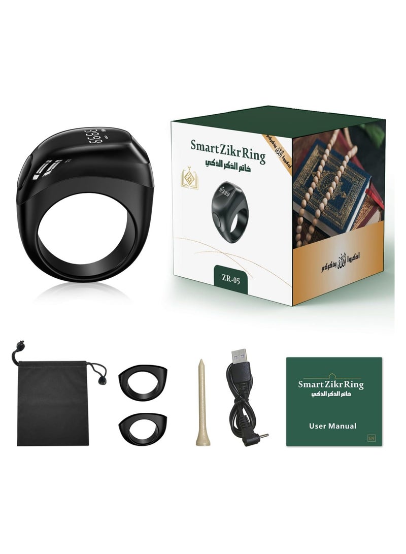 Smart Tasbih Ring, Rechargeable Male Ring, Ring Count Reminder, Islamic Prayer Times Reminder, LED Display, Tasbih Counter - Image 1