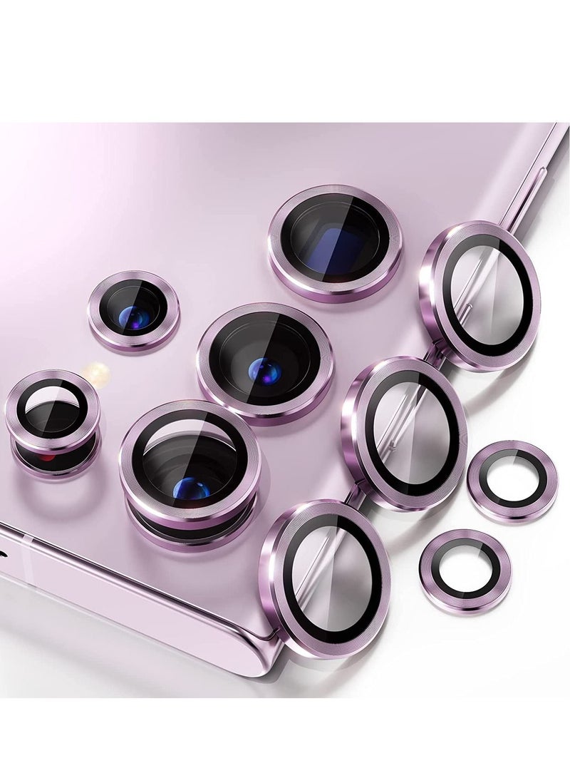 Camera Lens Protector Scratch Resistant Tempered Glass with Alloy Edge Camera Cover Screen Protector Decoration Accessories for S23 Ultra 5G 2023_Lavender  - Image 1
