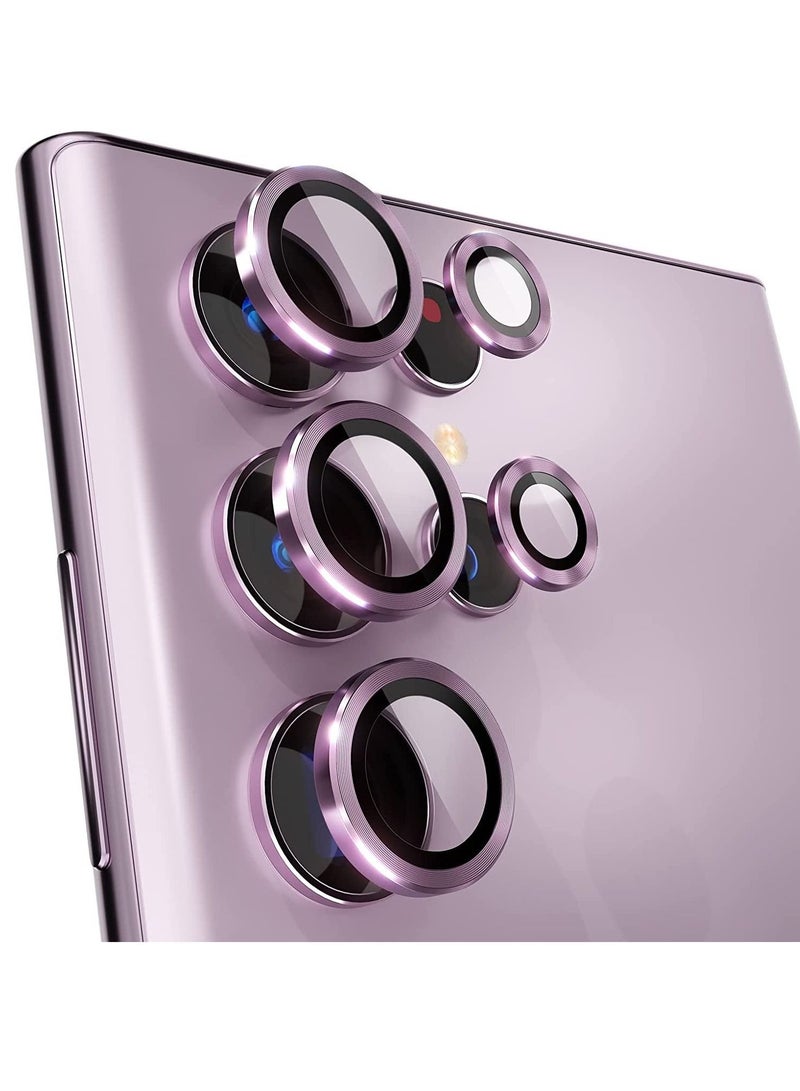 Camera Lens Protector Scratch Resistant Tempered Glass with Alloy Edge Camera Cover Screen Protector Decoration Accessories for S23 Ultra 5G 2023_Lavender  - Image 4