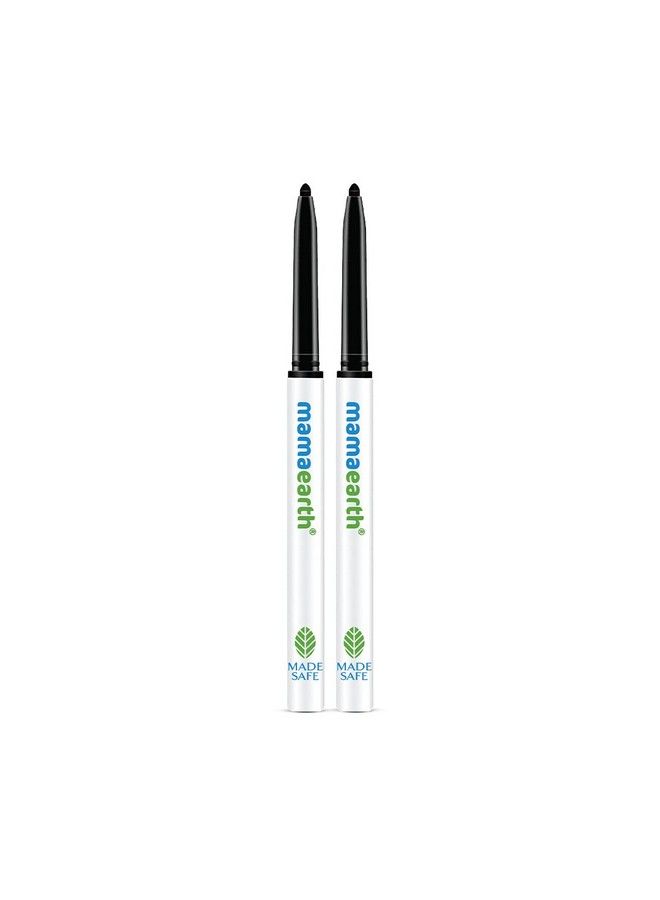 Mamaearth Charcoal Black Long Stay Kajal With Vitamin C & Chamomile For 11Hour Smudgefree Stay Pack Of 2 - Image 1