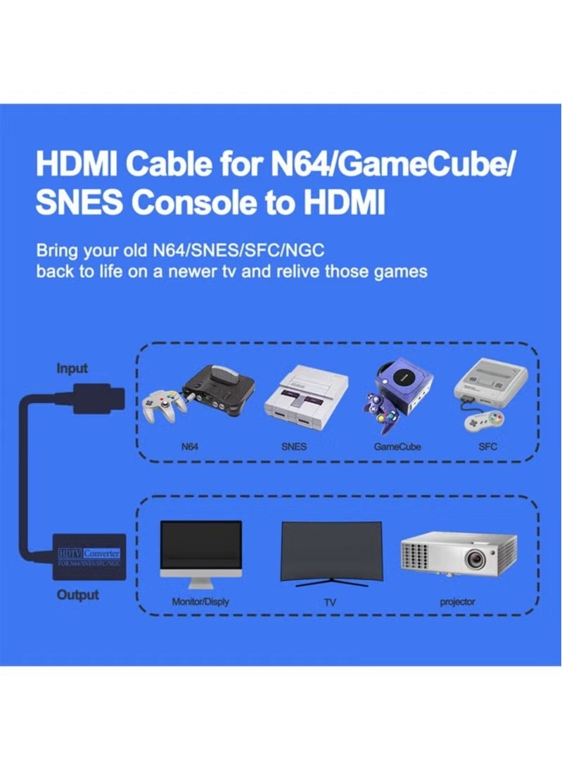 أسيف 1080p محول HDMI HD كابل محول لاسلكي نينتندو 64 / SNES جيم كيوب وحدة التحكم  - Image 2