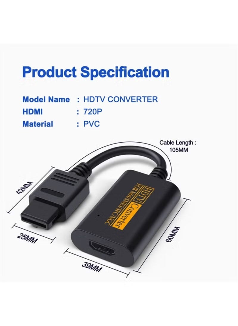 أسيف 1080p محول HDMI HD كابل محول لاسلكي نينتندو 64 / SNES جيم كيوب وحدة التحكم  - Image 5