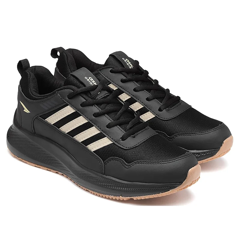 Asian Lightweight Black Running Shoes for Men and Boys